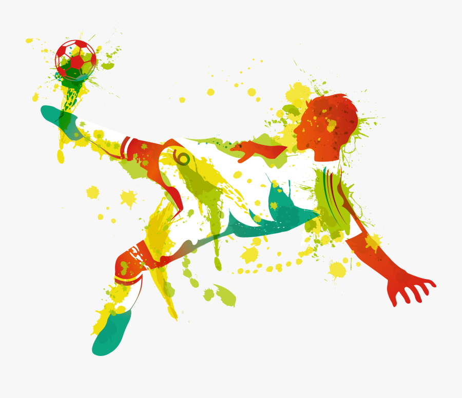 Vector Football Footballer Ink Hd Image Free Png Clipart - Pop Art Footballer, Transparent Clipart