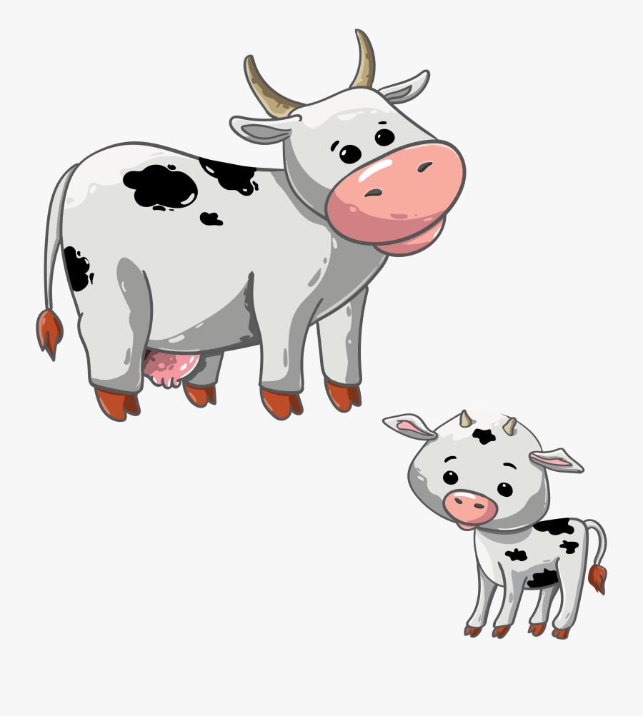 Transparent Cattle Png - Cow And Calf Clipart Png, Transparent Clipart