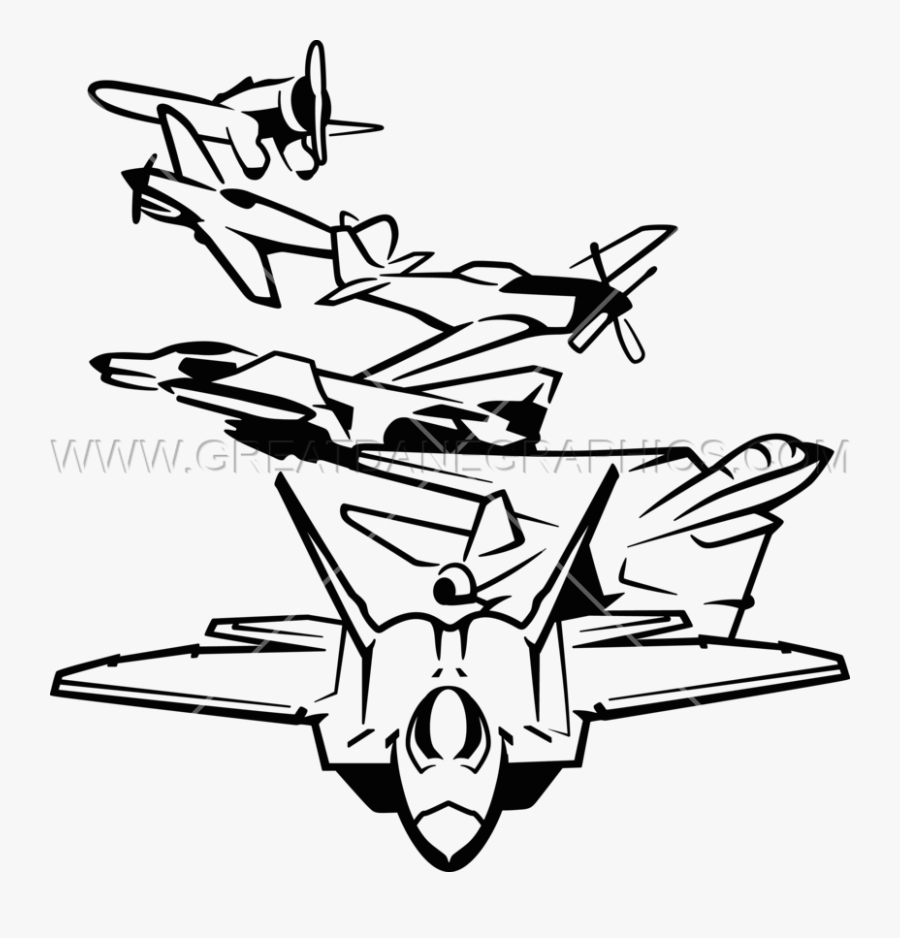 Drawn War Aeroplane - Fighter Jet Outline Drawing, Transparent Clipart