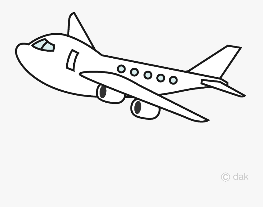 Airplane Cute Clipart Free Picture Transparent Png - Airplane Black And White, Transparent Clipart