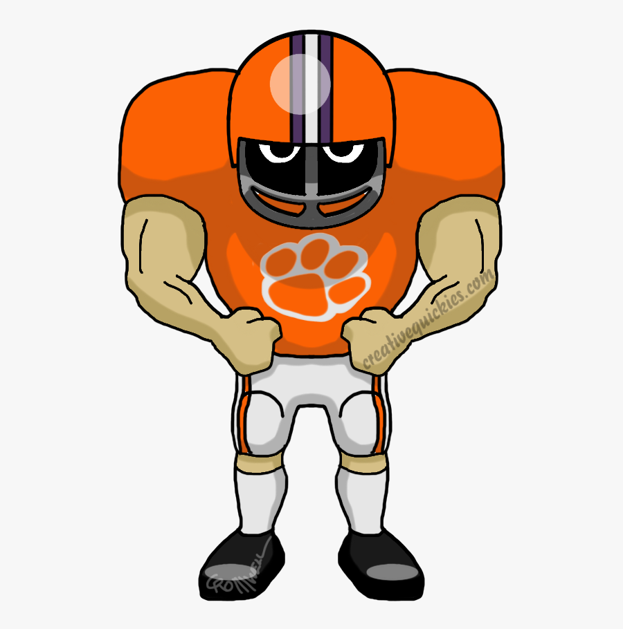 Clemson South Carolina Tigers - Clemson Football Player Cartoon, Transparent Clipart