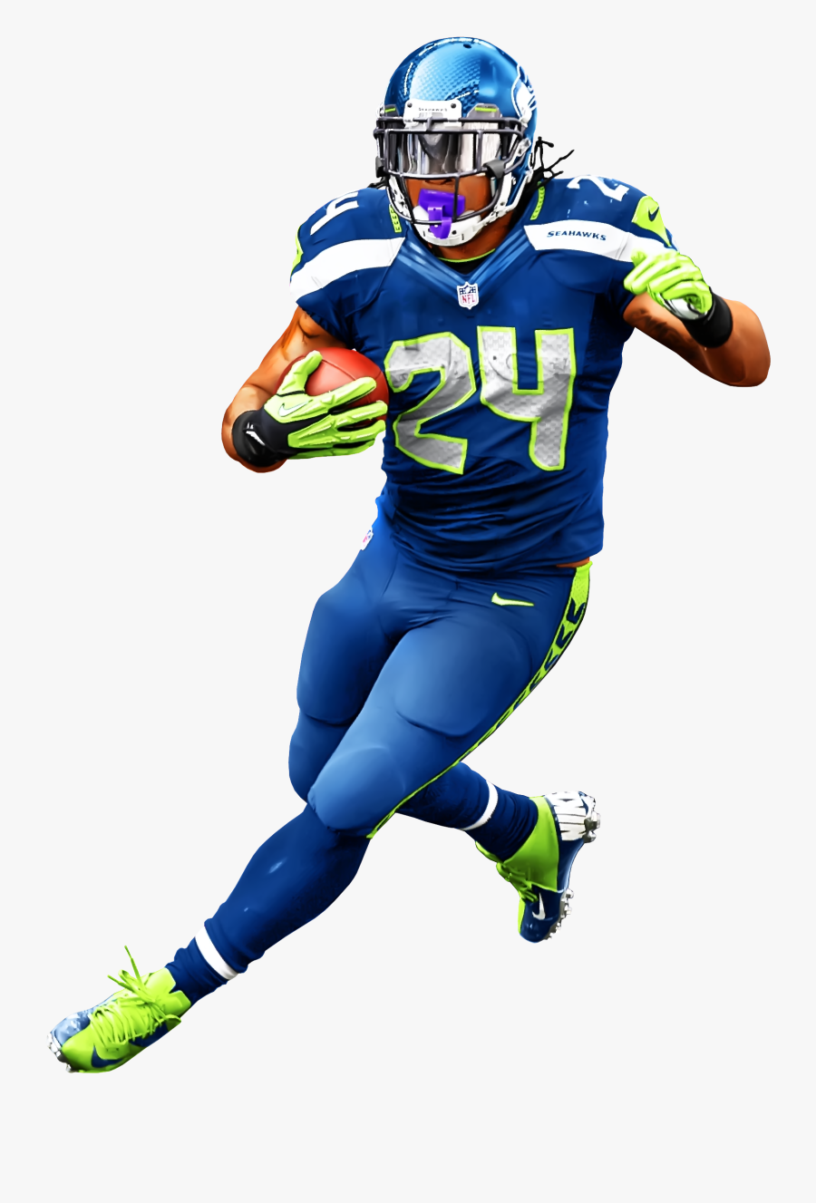 American Football Player Png Image - Marshawn Lynch Png, Transparent Clipart