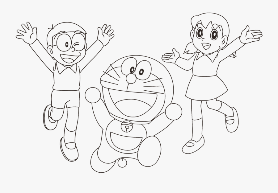 Drawing Teaching Doraemon Nobita Transparent Png Clipart - Doraemon And Nobita In Drawing Format, Transparent Clipart