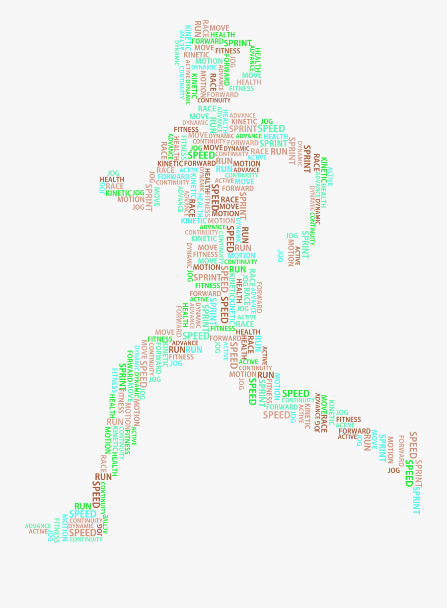 Woman Running Cloud Variation - Running With No Background, Transparent Clipart