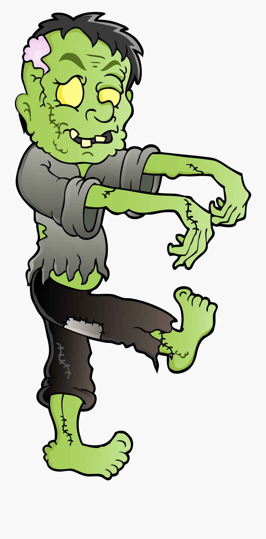 Zombie Clipart Halloween - Transparent Background Cartoon Zombie, Transparent Clipart