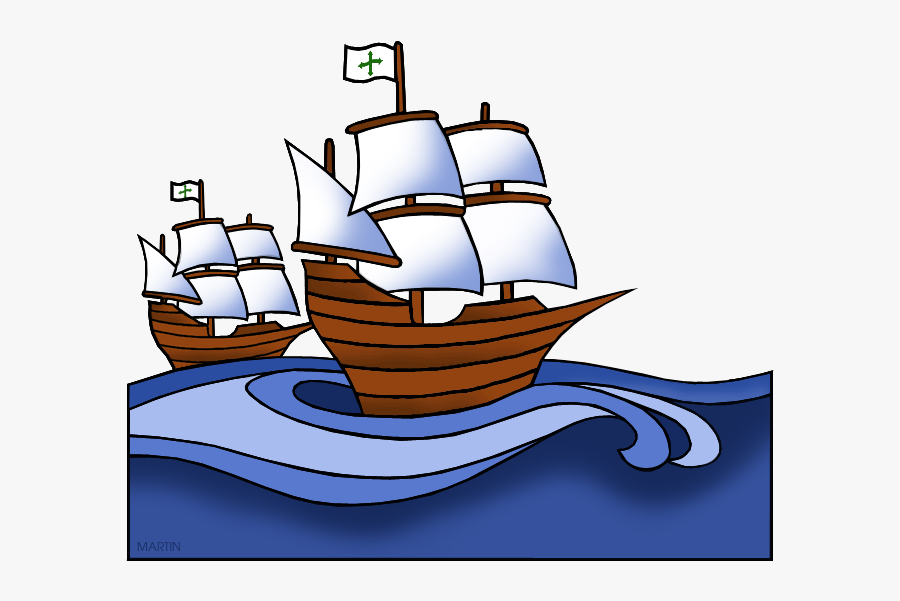 Columbus Day Clip Art By Phillip Martin, Nina And Pinta - Columbus Clipart, Transparent Clipart