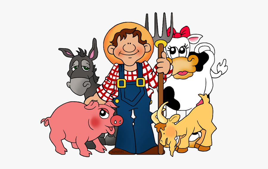 Occupations Clip Art By - Farmer And Animals Clipart, Transparent Clipart