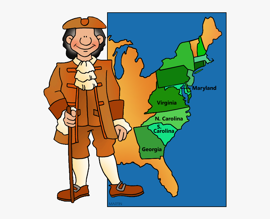 Colonial Clip Art United States Clip Art Phillip Martin - Southern Colonies Clip Art, Transparent Clipart