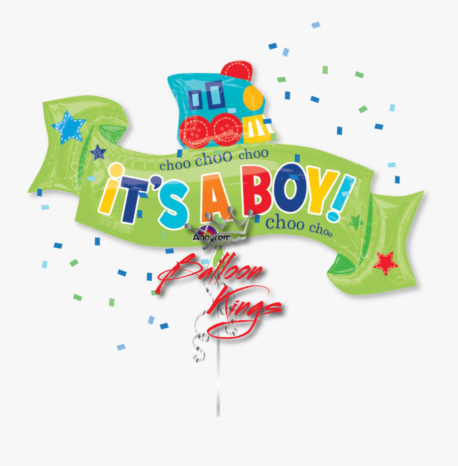 Its A Boy Train Ribbon - Balloon, Transparent Clipart