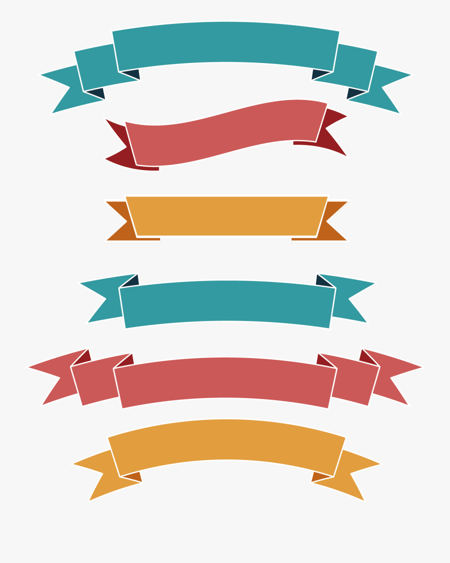 Web Flat Simple Label Banner Ribbon Clipart - Ribbon Banner Vector Png Hd, Transparent Clipart