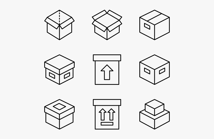 Boxes - Open And Close Boxes Black And White, Transparent Clipart