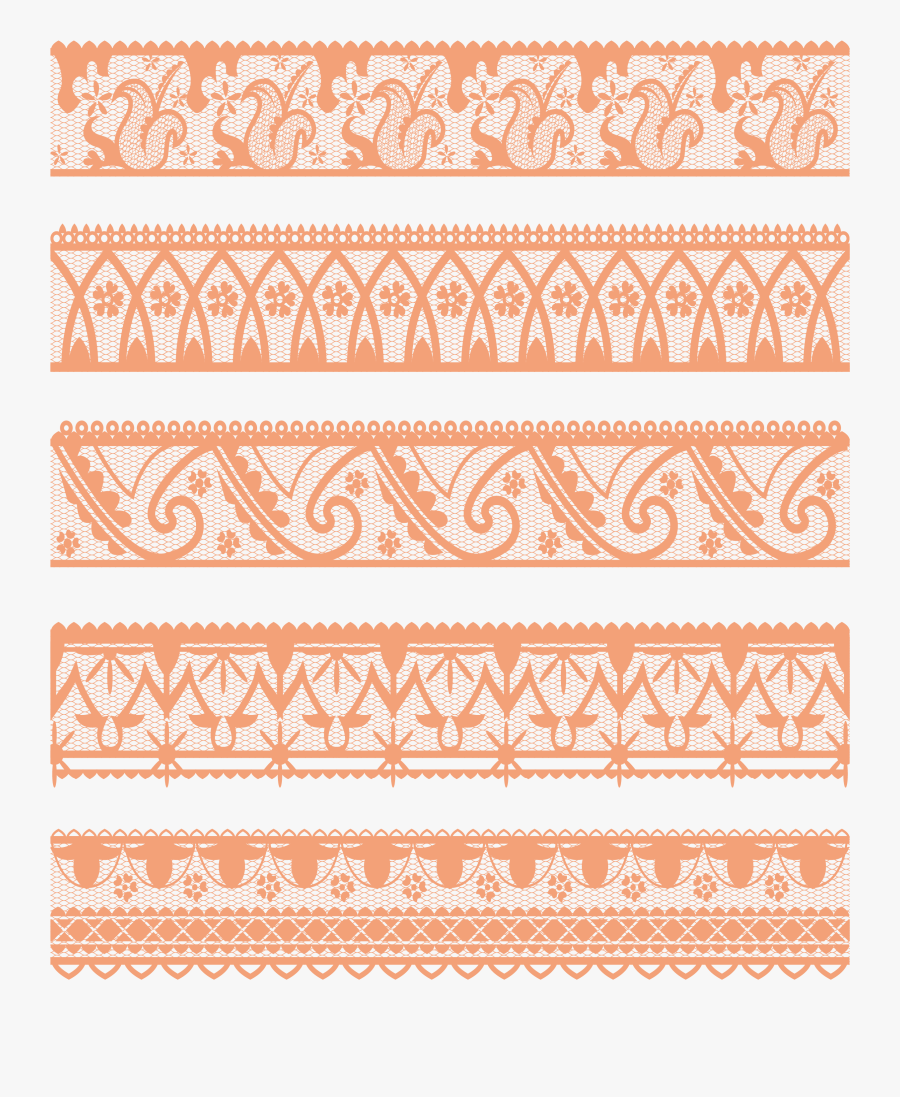 Transparent Simple Lace Patterns Clipart - Peach Lace Png Transparent, Transparent Clipart