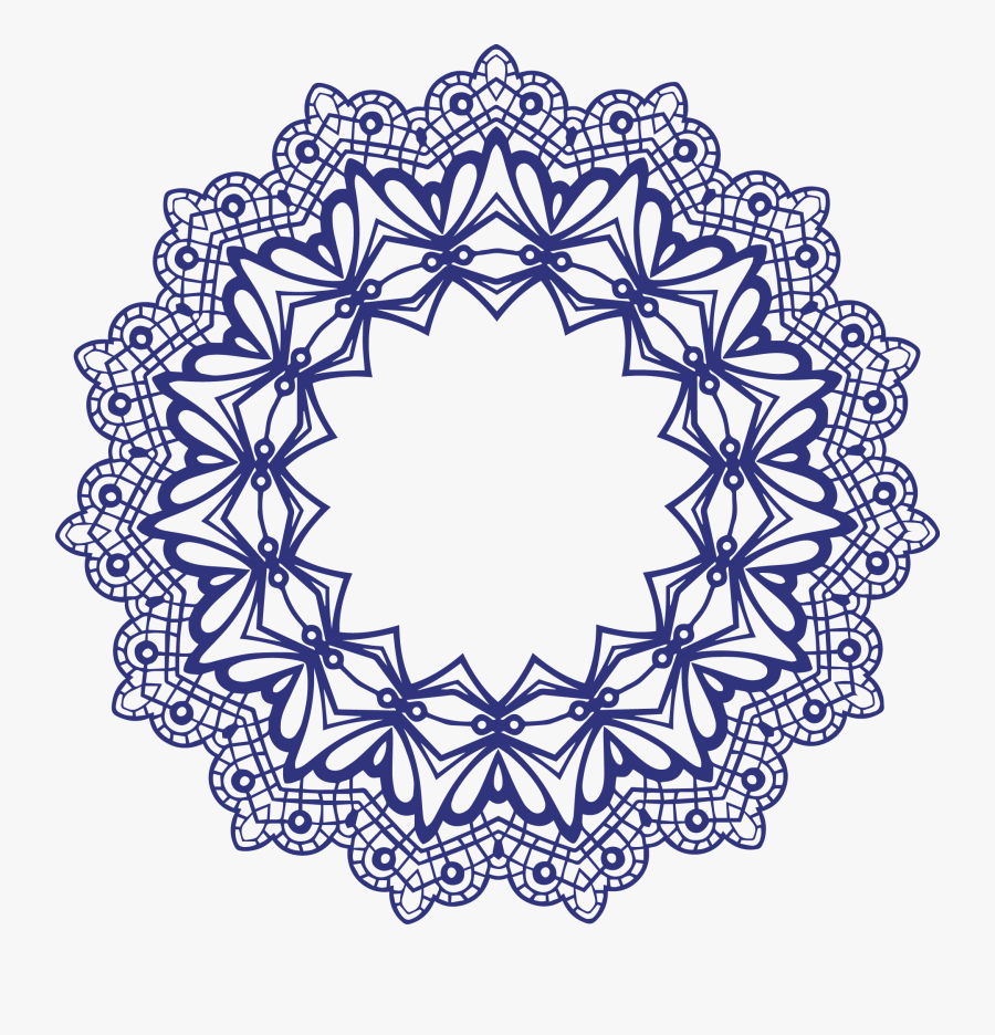 Transparent Simple Lace Patterns Clipart - Mandala Frame Png, Transparent Clipart