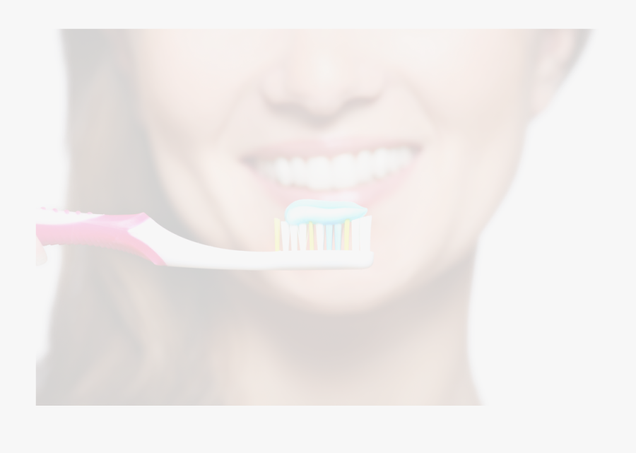 Woman About To Brush Teeth - Toothbrush, Transparent Clipart