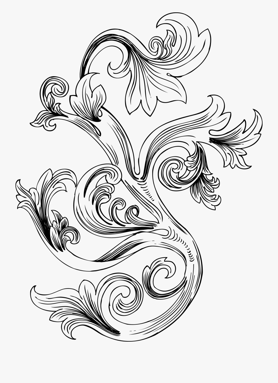 Scrollwork Clipart Easy Pattern - Vector Graphics, Transparent Clipart