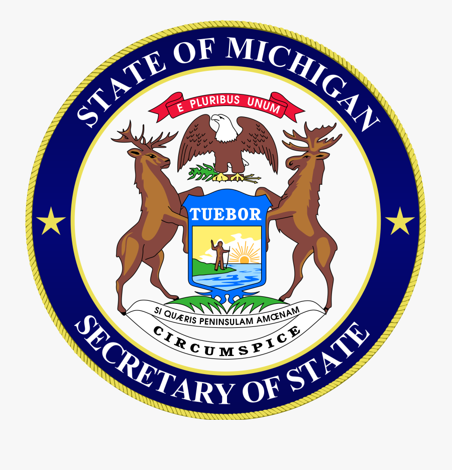 Mi - Michigan Secretary Of State Logo, Transparent Clipart