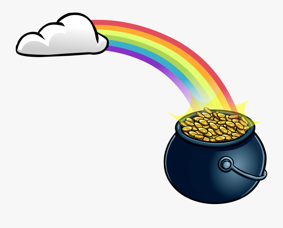 Rainbow With Pot - Rainbow Pot Of Gold, Transparent Clipart