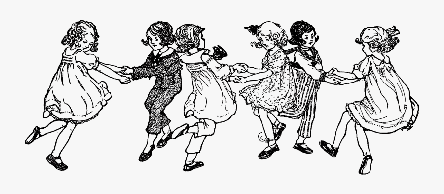 Children Dancing Sketch, Transparent Clipart