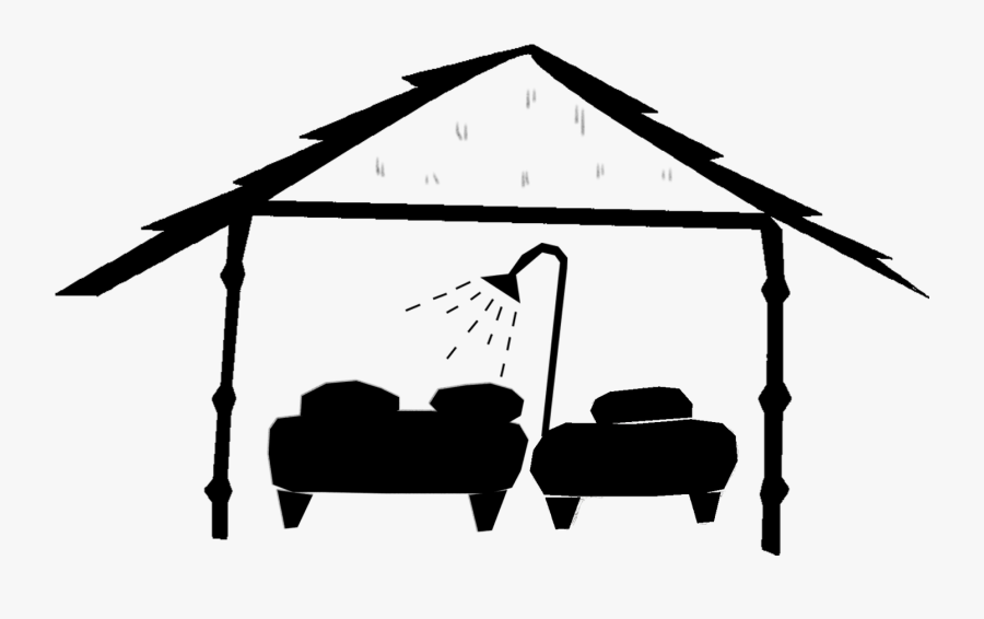 Clip Art Hammock Room Bed Black & White - Illustration, Transparent Clipart