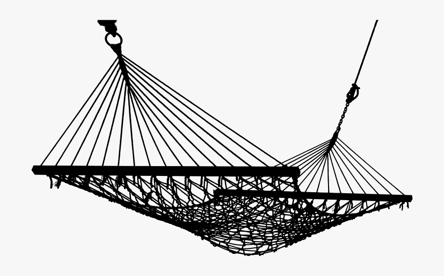 Detailed Hammock Silhouette - Hammock, Transparent Clipart