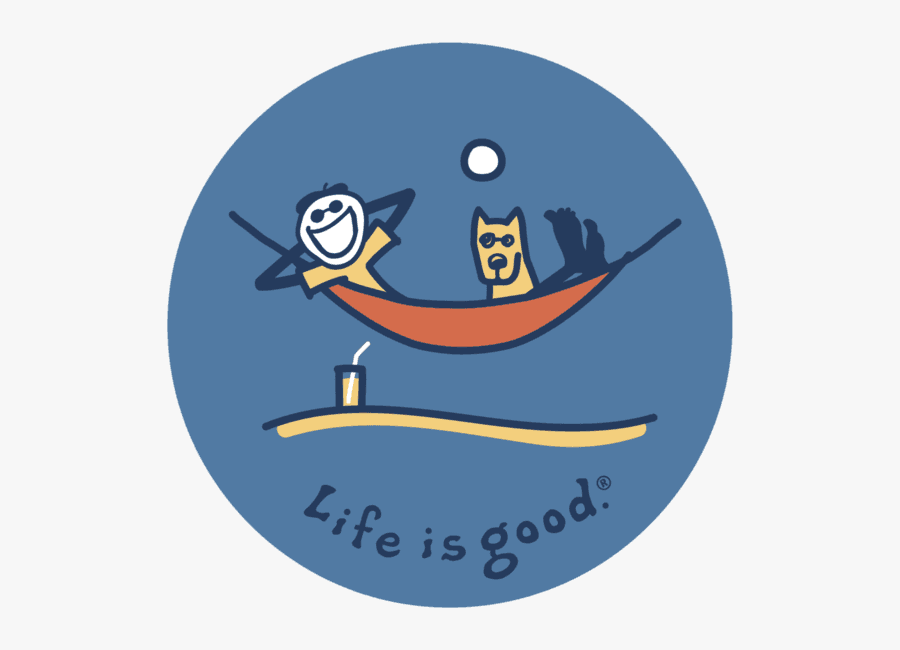 Life Is Good Clipart Hammock - Life Is Good Car Sticker Dog, Transparent Clipart