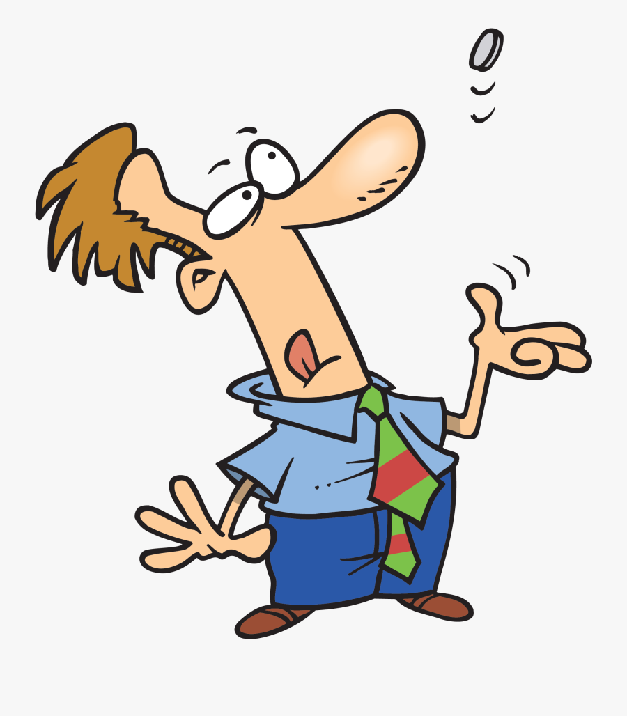 Clip Art No Money Empty Pocket - Flip A Coin Cartoon, Transparent Clipart