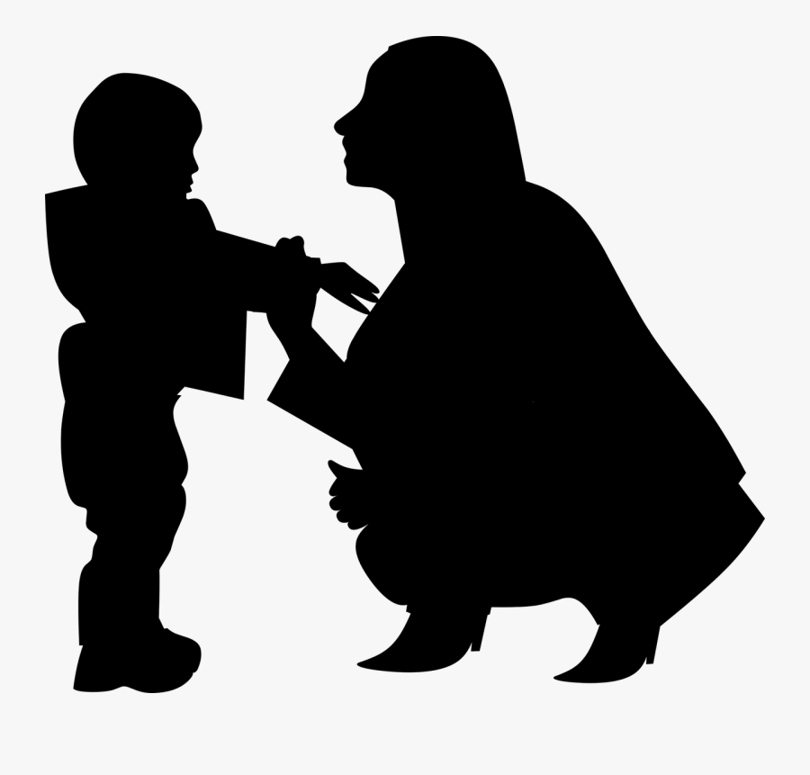 Silhouette, Mothers Day, Woman, Mother With Baby, Mom - Sick Child Silhouette, Transparent Clipart