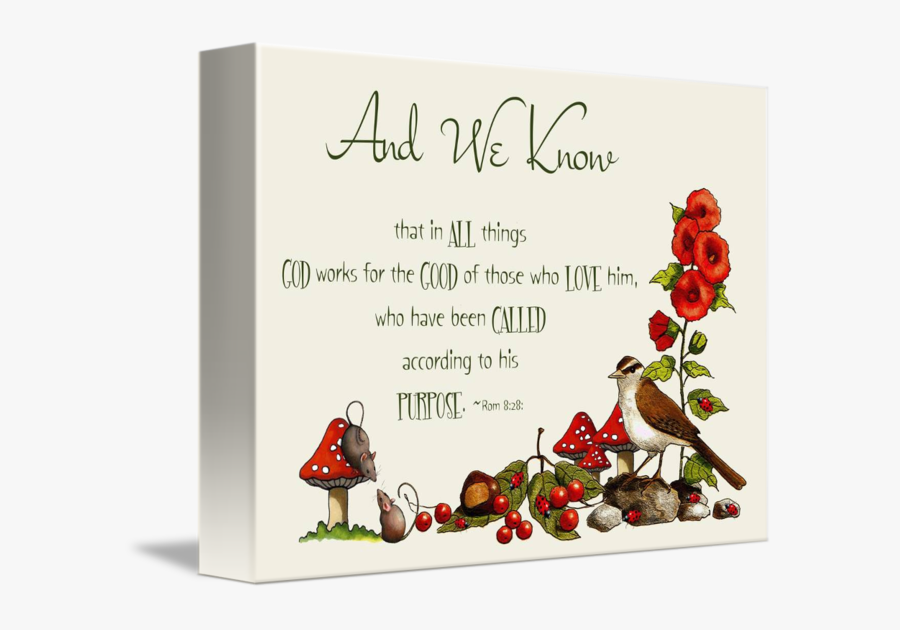 Bible Verse With Drawings Of Bird, Mice, Toadstool - Welcome Drawing With Flowers, Transparent Clipart