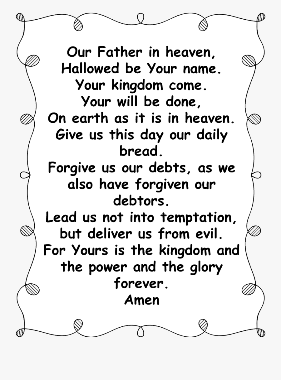 Lords Prayer With Dots Frame For Grandkids - Illustration, Transparent Clipart