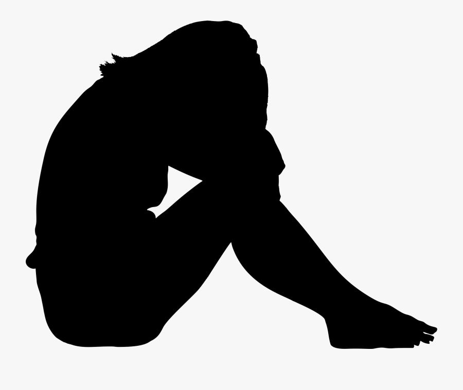 Upset Girl Silhouette Clip Arts - Girl Sitting Silhouette Png, Transparent Clipart