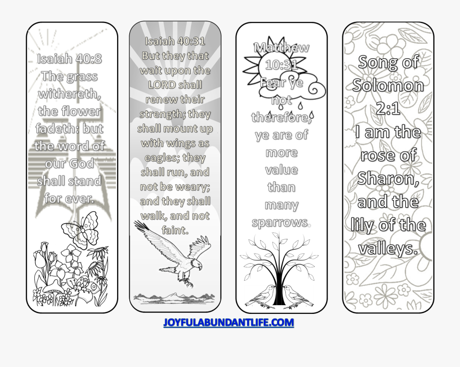 Transparent Bible Verse Png - Free Bible Coloring Bookmarks, Transparent Clipart