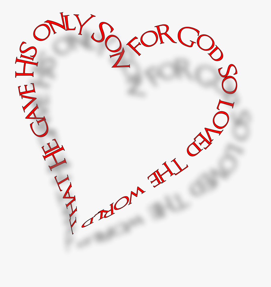 John 3 16 Heart, Transparent Clipart