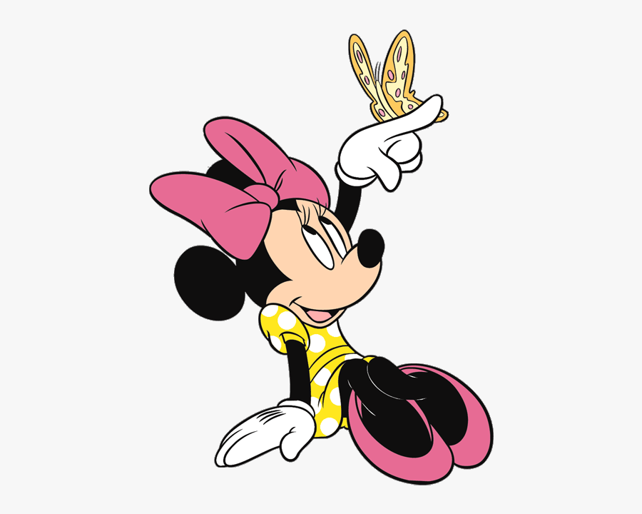 Disney Summertime Clip Art Galore Minnie Mouse - Minnie Mouse Butterfly Coloring Pages, Transparent Clipart