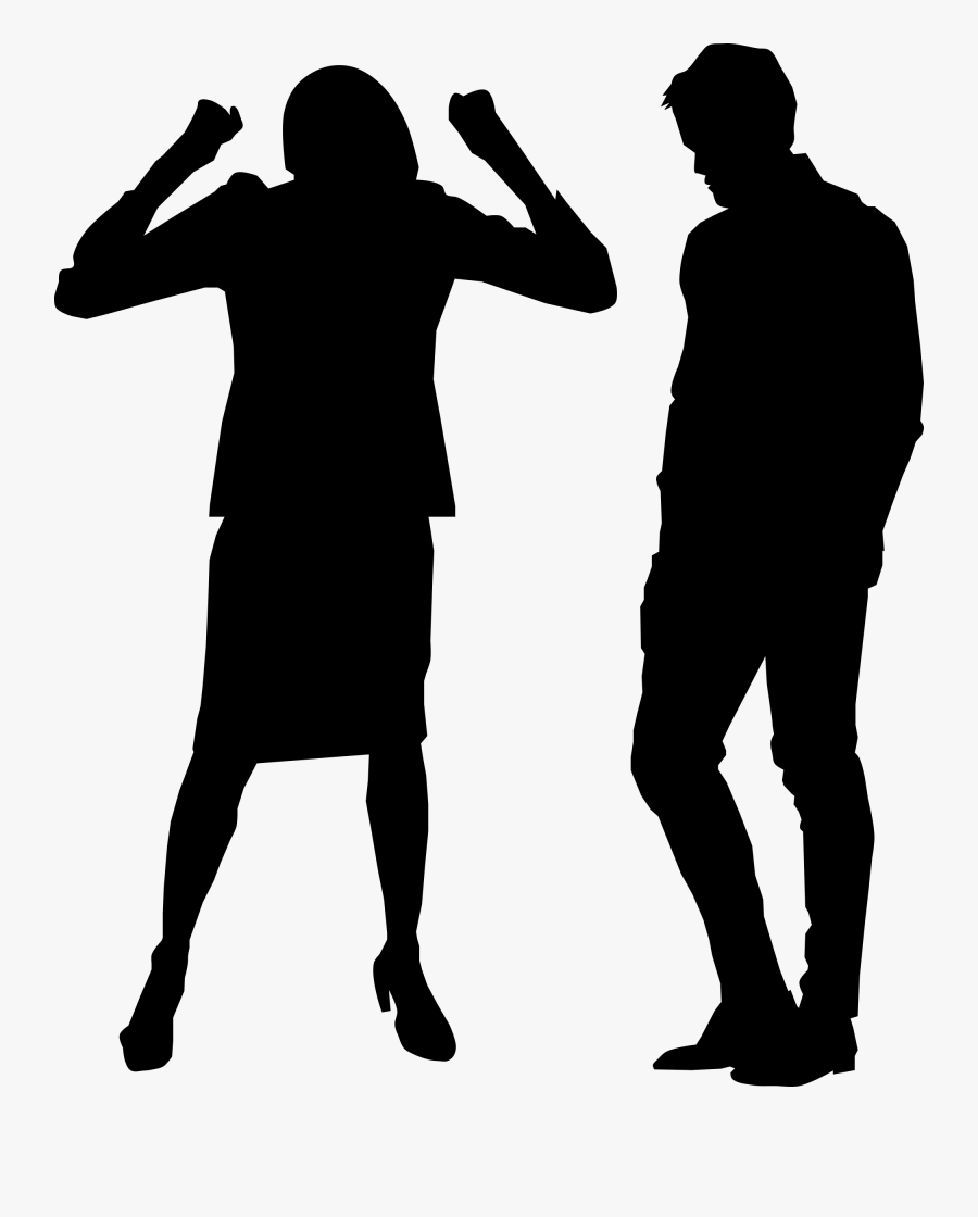 Standing,human Behavior,silhouette - Screaming Angry Woman Silhouette, Transparent Clipart