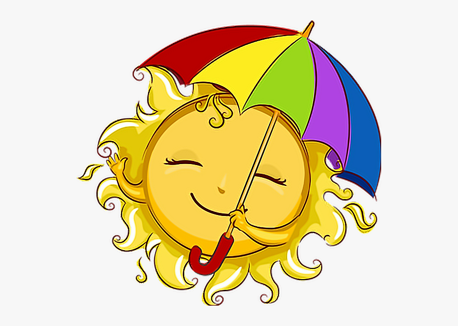 #summer #summertime #sun #sunshine #hellosunshine #happy - Sun With Umbrella Clipart, Transparent Clipart