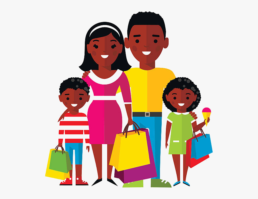 African American Animated Family Clipart , Png Download - Family Clip Art African American, Transparent Clipart