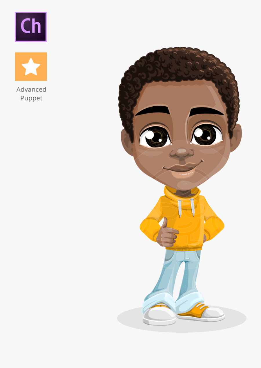 Transparent African American Children Clipart - African American Boy Clipart, Transparent Clipart