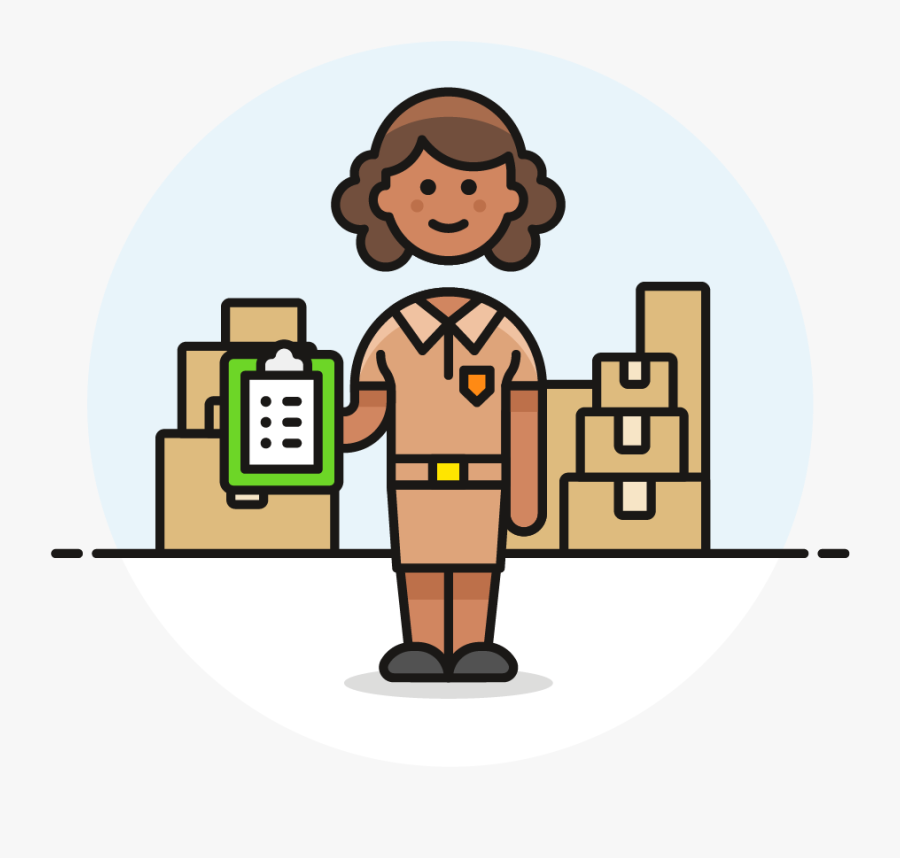 35 Mailman Package Female African American - Hamburger Mailman Clipart, Transparent Clipart