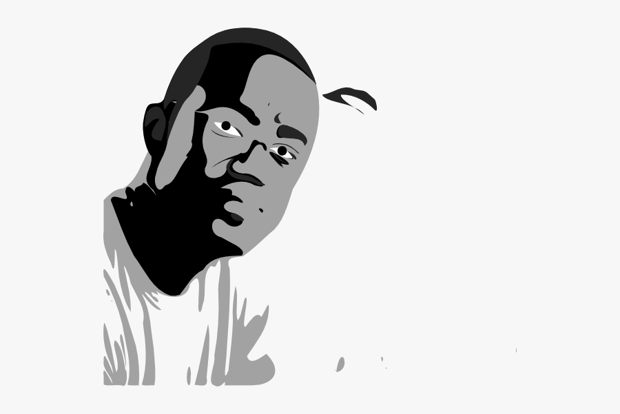 African American Man Face Vector, Transparent Clipart