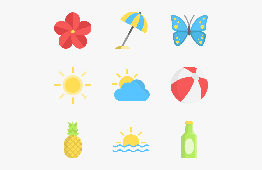 Summertime Set - Summer Icon Vector Png, Transparent Clipart