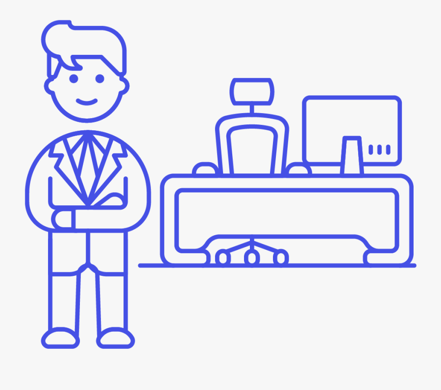 39 Office Working Desk Male African American, Transparent Clipart