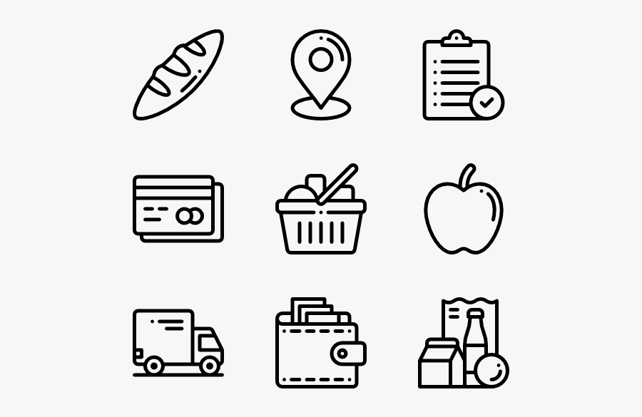 Grocery - Web Design Line Icon, Transparent Clipart