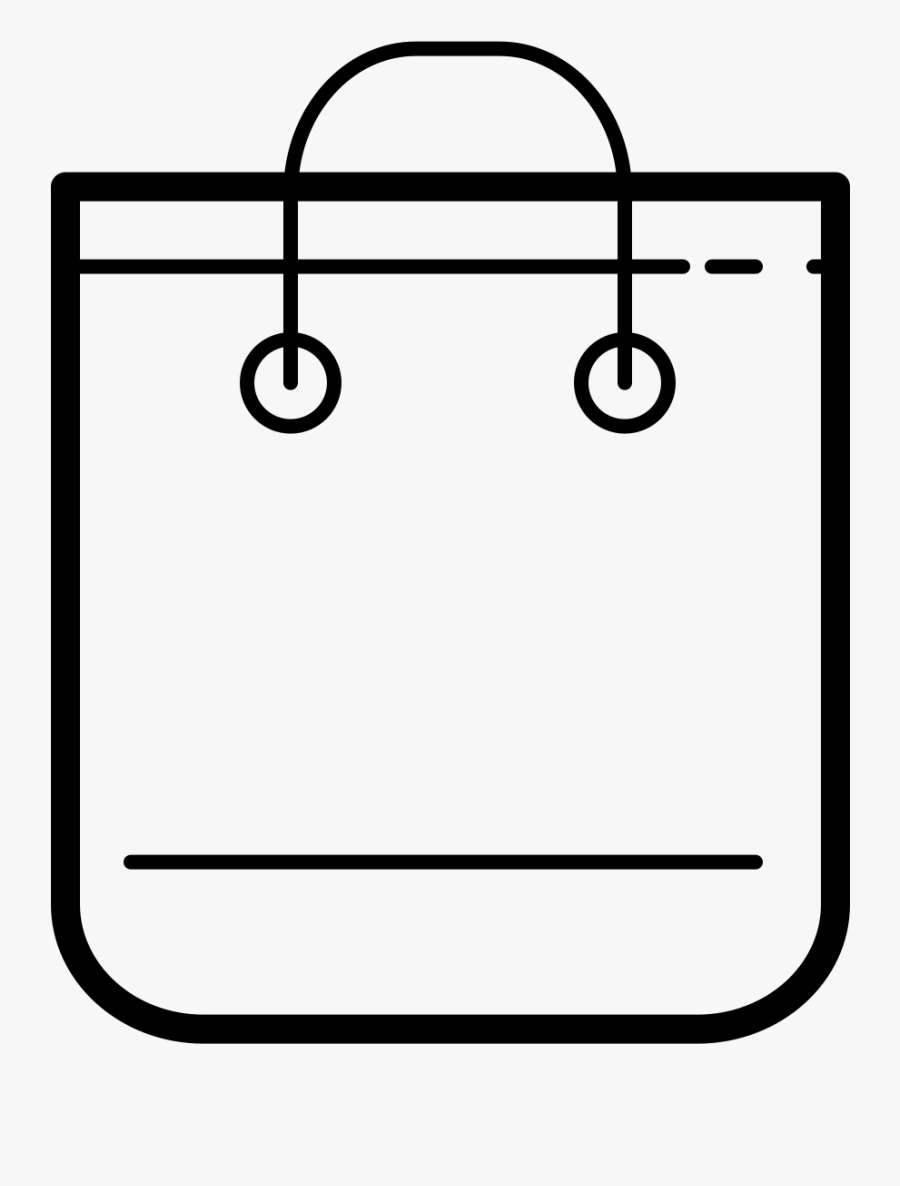 A Shopping Bag Is A Rectangle Like Container That Has - Line Art, Transparent Clipart