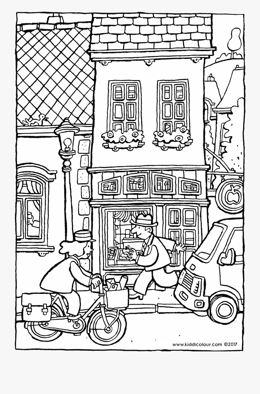 Grocery Store - Coloriage D Une Épicerie, Transparent Clipart