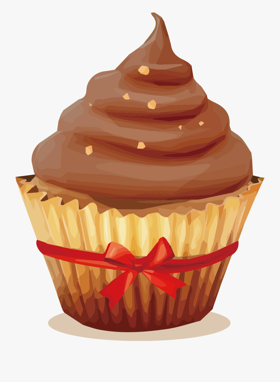 Cupcake Chocolate Cake Muffin Cream - Cup Cake Coklat Vector, Transparent Clipart