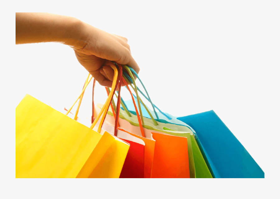 Shopping Bags Transparent Png - Hand With Shopping Bags Png, Transparent Clipart