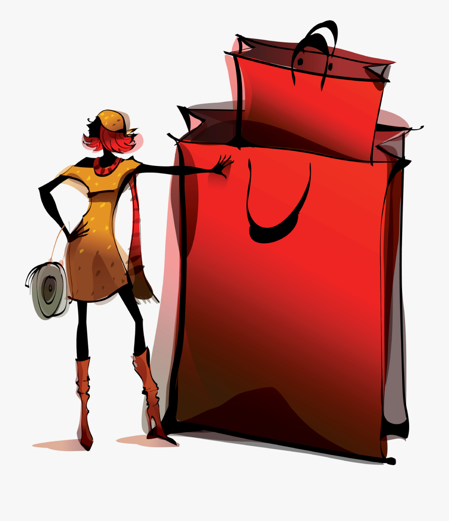 Cart Girl Hand Painted - Glamour, Transparent Clipart