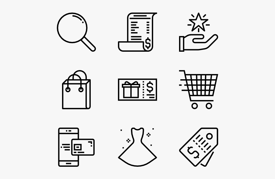 Banner Transparent Shopping Icons Free Vector - Phone Email Address Icon Png, Transparent Clipart