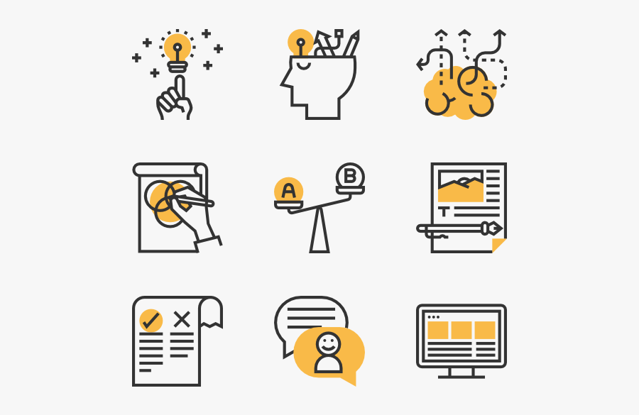 Png Black And White Library Paintball Clipart Orange - Icon For Design Thinking, Transparent Clipart