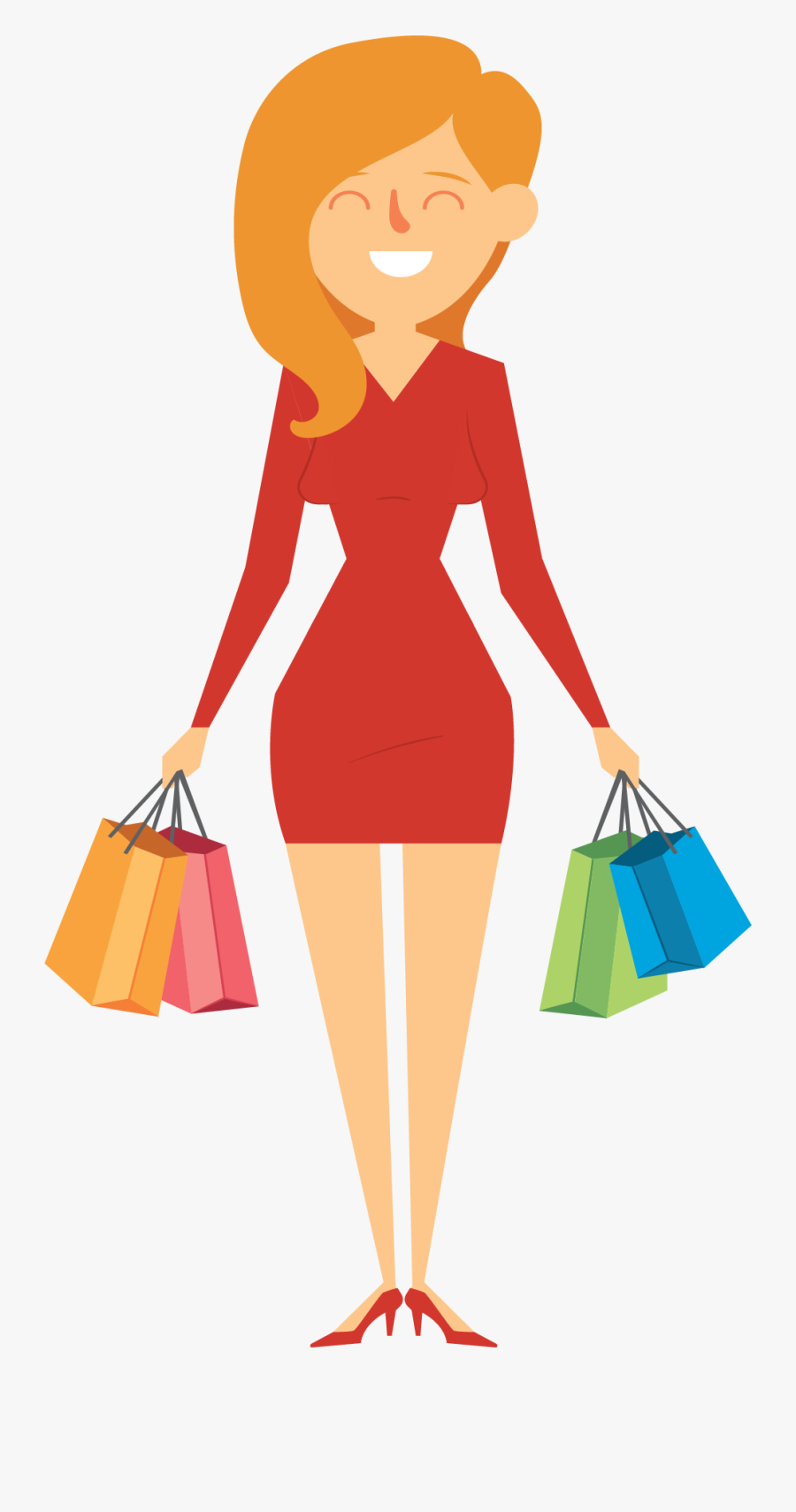 Illustration Happy For Women - Go Shopping Clipart Png, Transparent Clipart